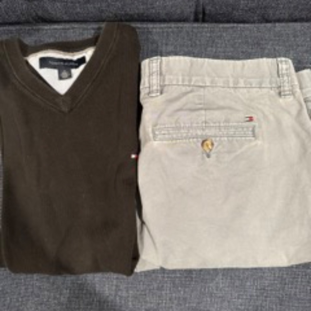Tommy Hilfiger Set (Khaki Pant & Crew Neck Hoodie)